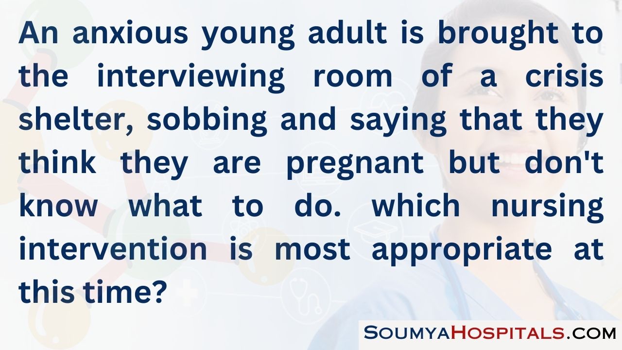 An anxious young adult is brought to the interviewing room of a crisis shelter