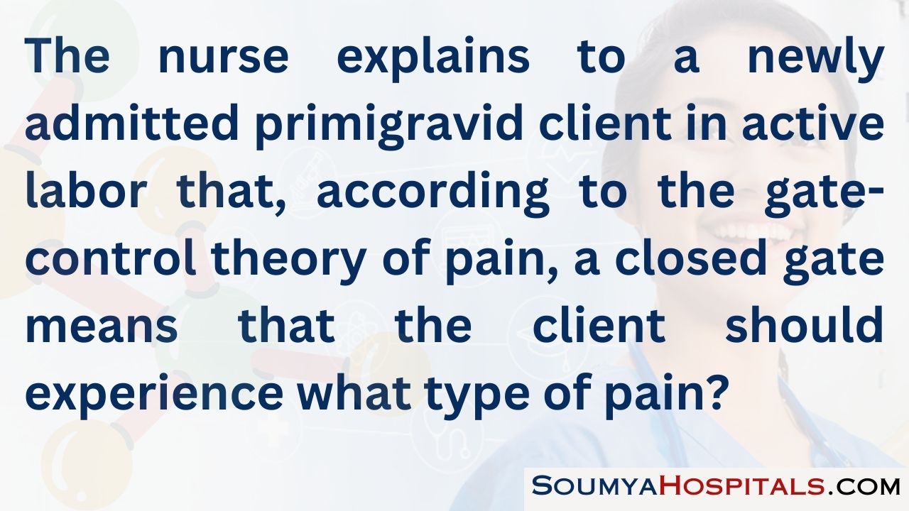 The nurse explains to a newly admitted primigravid client in active labor that, according to the gate-control theory of pain