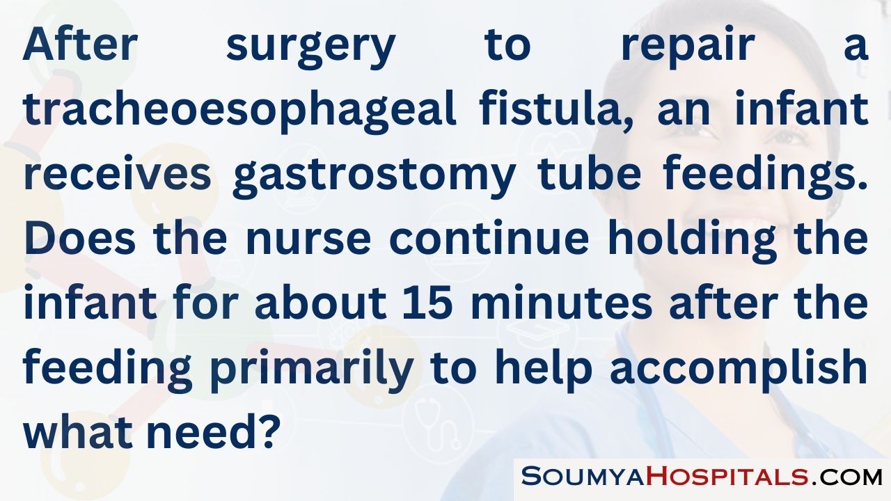 After surgery to repair a tracheoesophageal fistula, an infant receives gastrostomy tube feedings