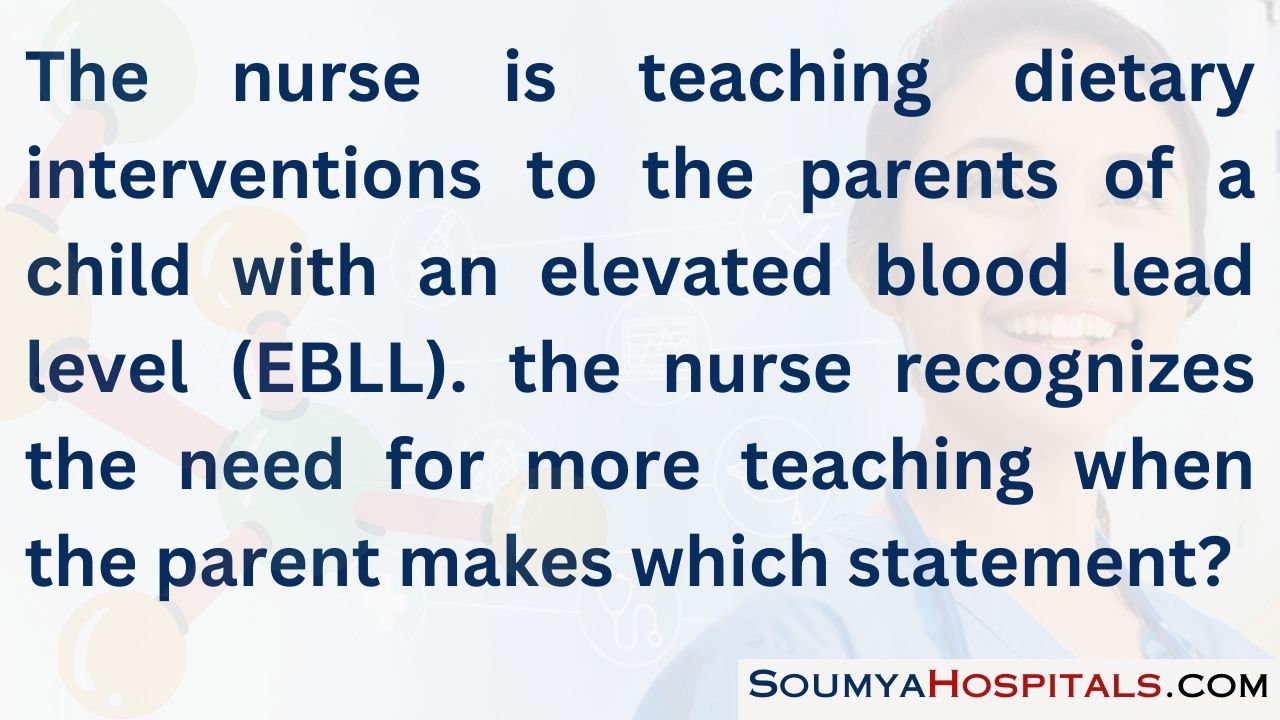 The nurse is teaching dietary interventions to the parents of a child with an elevated blood lead level (ebll)