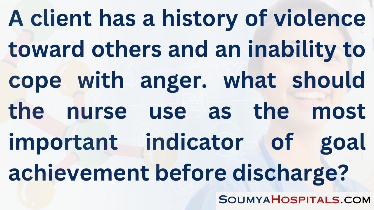 A client has a history of violence toward others and an inability to cope with anger
