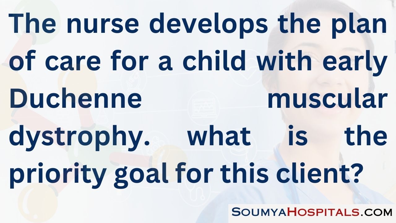 The nurse develops the plan of care for a child with early duchenne muscular dystrophy