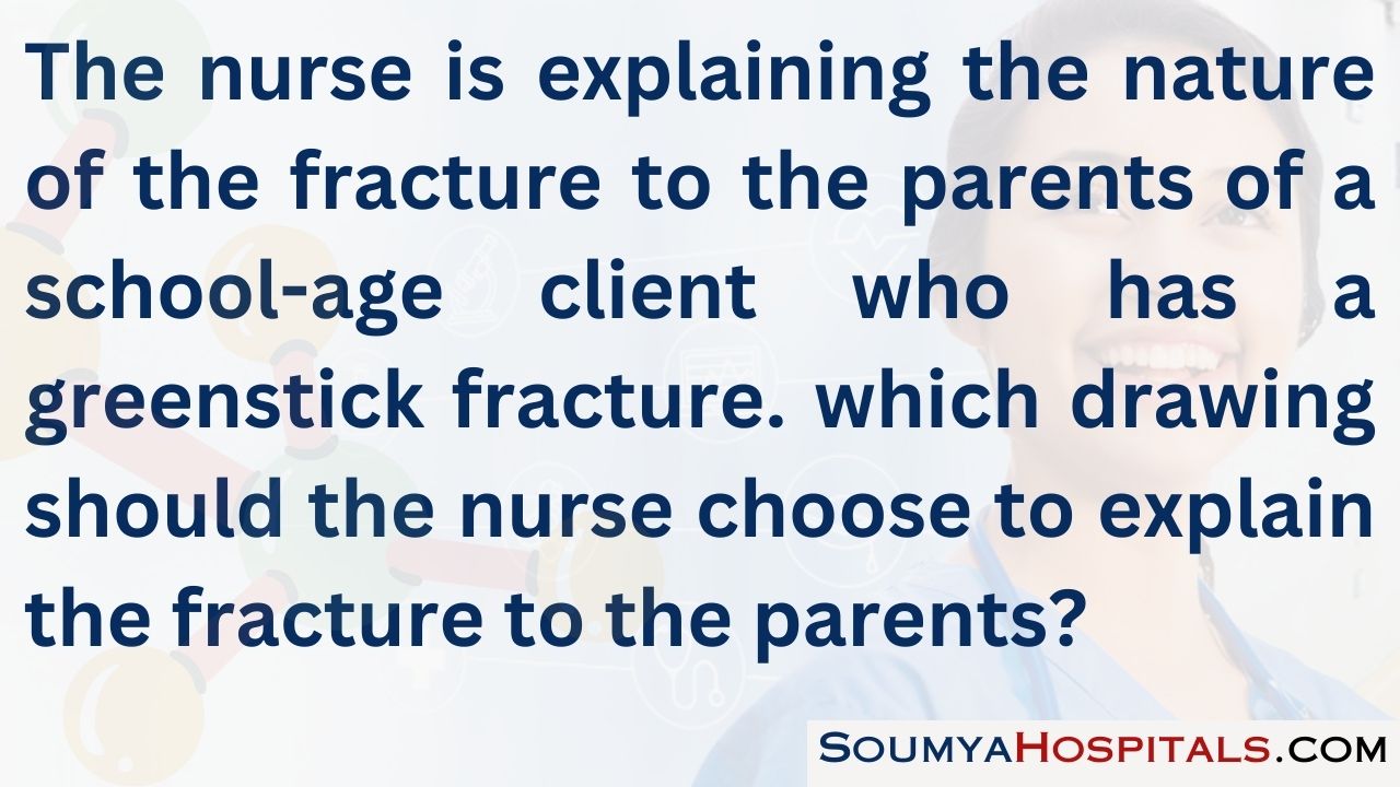 The nurse is explaining the nature of the fracture to the parents of a school-age client who has a greenstick fracture