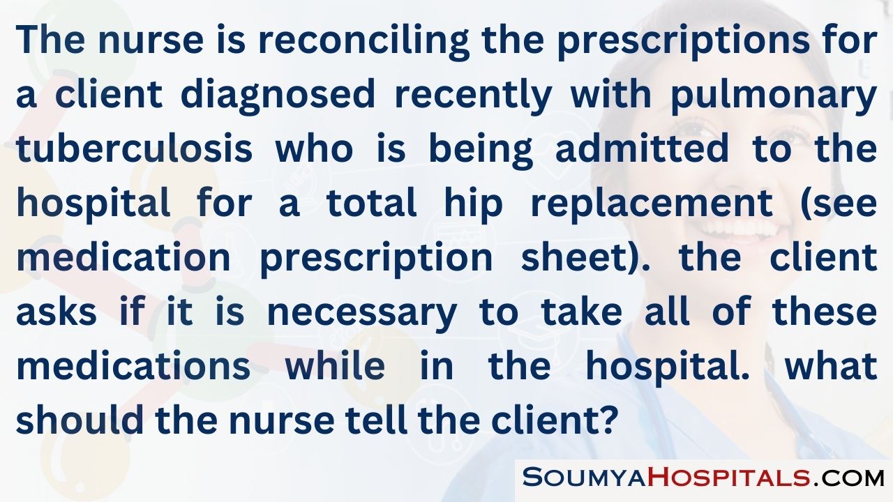 The nurse is reconciling the prescriptions for a client diagnosed recently with pulmonary tuberculosis