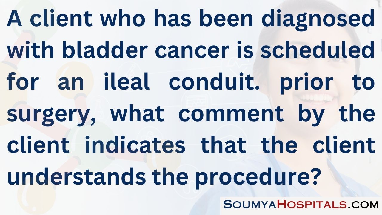 A client who has been diagnosed with bladder cancer is scheduled for an ileal conduit