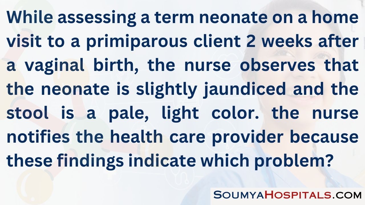 While assessing a term neonate on a home visit to a primiparous client 2 weeks after a vaginal birth