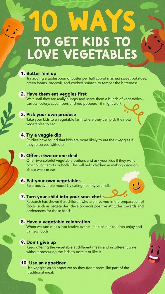 10 ways to get kids to love vegetables